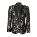 Octavius Flower Peak Lapel Jacket Black