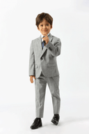 Stallone Plain Weave Stretch Boys Jacket SILVER