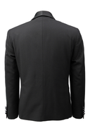 Heston Fine Twill Plain Shawl Lapel Jacket Black