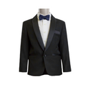 Heston Fine Twill Plain Shawl Lapel Boys Jacket Black
