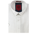 CT S/S Cotton Printed Shirt WHITE NAVY GEOMETRIC