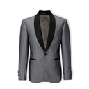 Max Fine Micro Texture Shawl Lapel Jacket Platinum