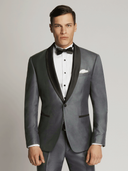 Max Fine Micro Texture Shawl Lapel Jacket Platinum