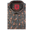 CT S/S Cotton Printed Shirt FLORAL BROWN