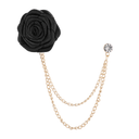 Lapel Chain Pin/ Collar Pin Black Flower Lapel Chain Pin