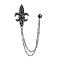 Lapel Chain Pin/ Collar Pin Black Fleur-de-lis Lapel Pin