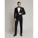 Max Poly Wool Flatfront Trousers Navy