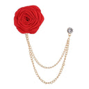 Lapel Chain Pin/ Collar Pin Bright Red Flower Lapel Chain Pin
