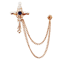Lapel Chain Pin/ Collar Pin Navy Copper Cross Lapel Pin
