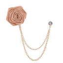 Lapel Chain Pin/ Collar Pin Champagne Flower Lapel Chain Pin