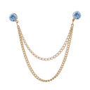 Lapel Chain Pin/ Collar Pin Copper Simple Blue Collar Pin