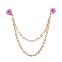 Lapel Chain Pin/ Collar Pin Copper Simple Magenta Collar Pin