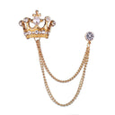Lapel Chain Pin/ Collar Pin Gold Crown Lapel Pin