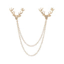 Lapel Chain Pin/ Collar Pin Gold Deer collar Pin