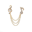 Lapel Chain Pin/ Collar Pin Gold Music Note Lapel Pin