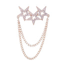 Lapel Chain Pin/ Collar Pin Gold Star Lapel Pin