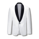 Anthony Fine Twill Plain Dinner Jacket-Ivory Black Ivory