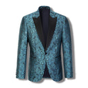 Rocco Paisley Peak lapel Jacket Aqua/Black (26)
