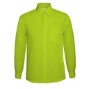 Vegas Boys Fine Peach Finish Microfibre Long Sleeve Shirt LIME GREEN