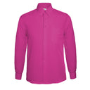 Vegas Boys Fine Peach Finish Microfibre Long Sleeve Shirt HOT PINK
