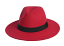 Men's Felt Fedora Hat RED