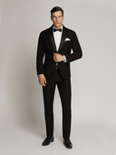 Heston Fine Twill Plain Shawl Lapel Jacket Black