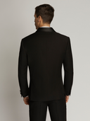Heston Fine Twill Plain Shawl Lapel Jacket Black
