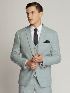 Langcaster Windowpane Check Jacket Sky