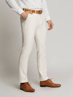 Orlando Linen Blend Flatfront Trousers IVORY
