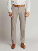Harrison Plain Textured Flatfront Trousers FAWN