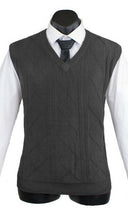 Adrian Plain Argyle Knit Vest - Charcoal