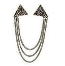 Lapel Chain Pin/ Collar Pin Patterned Triangle Collar Pin