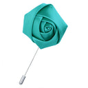 Rose Flower Lapel Pin ROSE KNOT PHTHALO GREEN (BLUE SHADE)