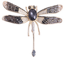 Animal lapel pin Black Dragonfly