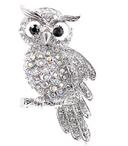 Animal lapel pin Silver Owl
