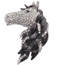 Animal lapel pin Black Horse