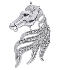Animal lapel pin Silver Horse