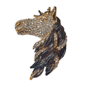Animal lapel pin Black/Gold Horse