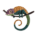 Animal lapel pin Yellow Chameleon