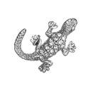 Animal lapel pin Silver Lizard