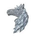 Animal lapel pin Silver Horse