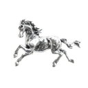 Animal lapel pin Silver Horse