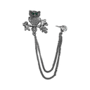 Lapel Chain Pin/ Collar Pin Silver Owl Lapel Pin