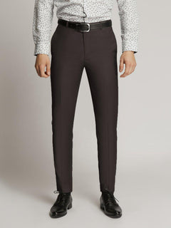 James Fine Twill Plain Flatfront Trousers Chocolate
