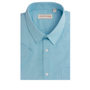 Linen Cotton Short Sleeve Shirt Aqua