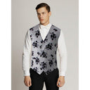 Carson Floral Check Vest GREY