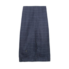Peterson Slub Weave Check Flatfront Trousers NAVY