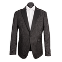 Dallas Brocade with Satin Lapel Boys Jacket BLACK/BLACK