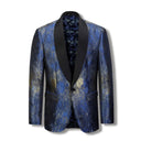 Constellation Dinner Jacket with Shawl Lapel Blue