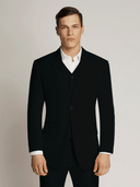 Vegas Fine Twill Plain Microfibre Jacket BLACK